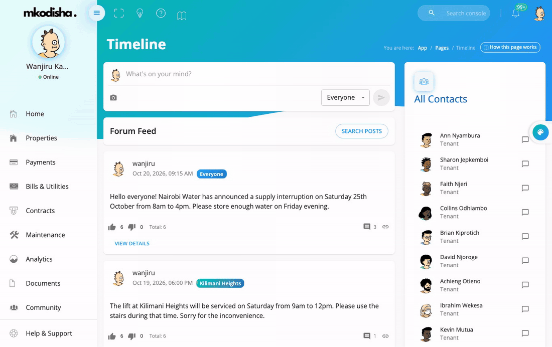 Community and Contacts Chat