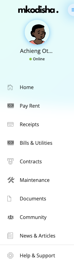 The tenant menu